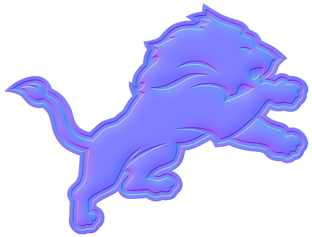 Detroit Lions Colorful Embossed Logo vinyl decal